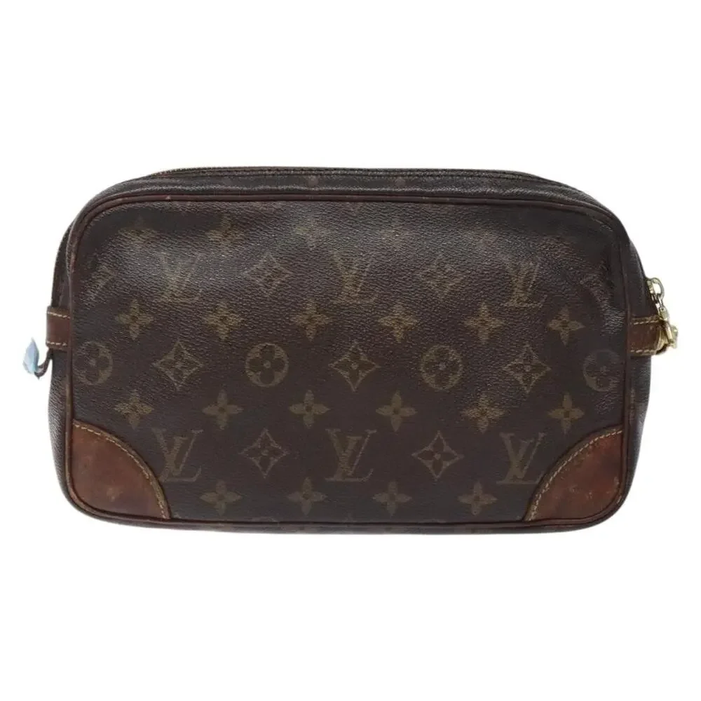 Louis Vuitton Monogram Marly Dragonne GM Clutch Bag Brown